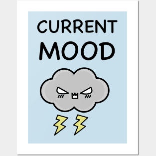 Angry T-Shirt Design With Thunder Cloud Posters and Art